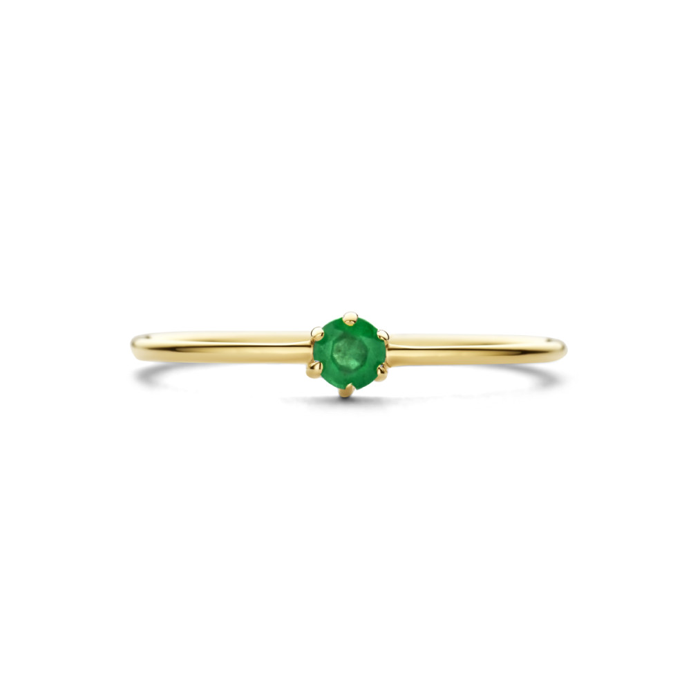 14-karaat-gouden-solitair-ring-met-groene-smaragd
