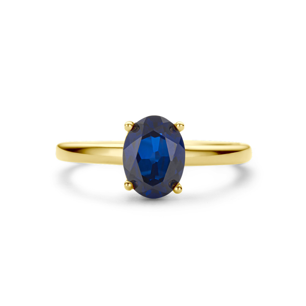 14-karaat-gouden-solitair-ring-met-ovale-blauwe-saffier