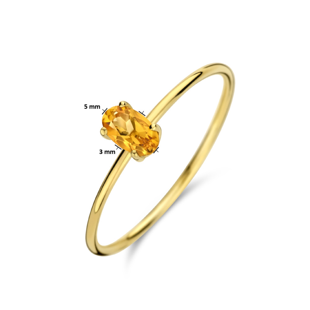 14-karaat-gouden-solitair-ring-met-ovale-citrien