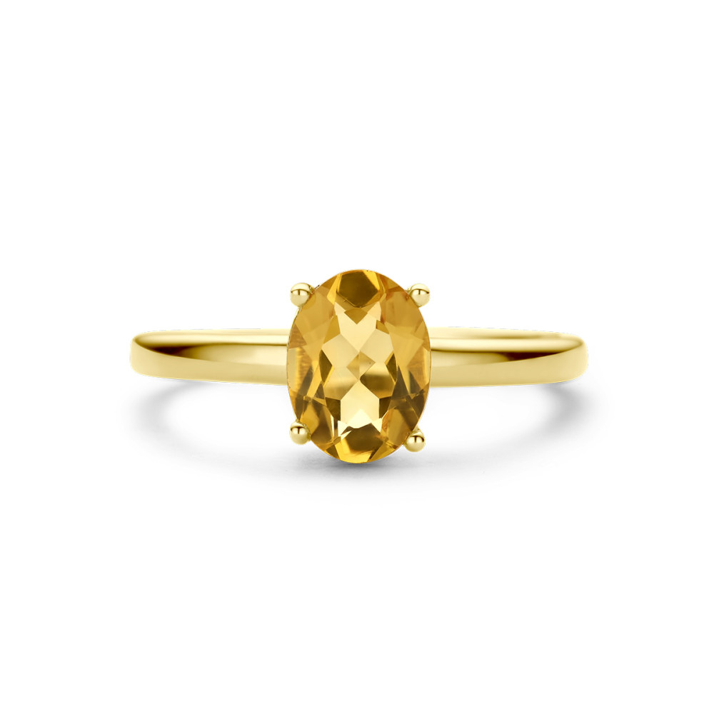 14-karaat-gouden-solitair-ring-met-ovale-gele-citrien