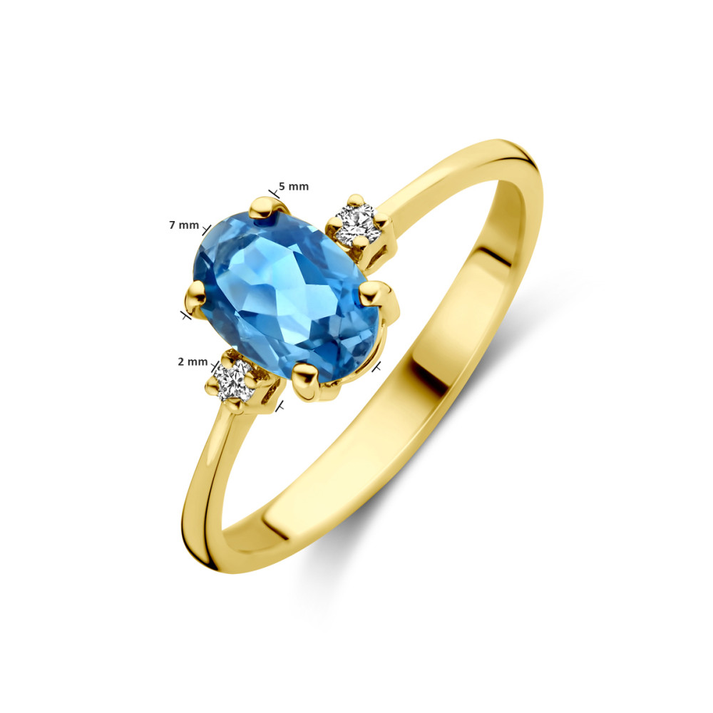 14-karaat-gouden-solitair-ring-met-ovale-london-blue-topaas-en-diamanten