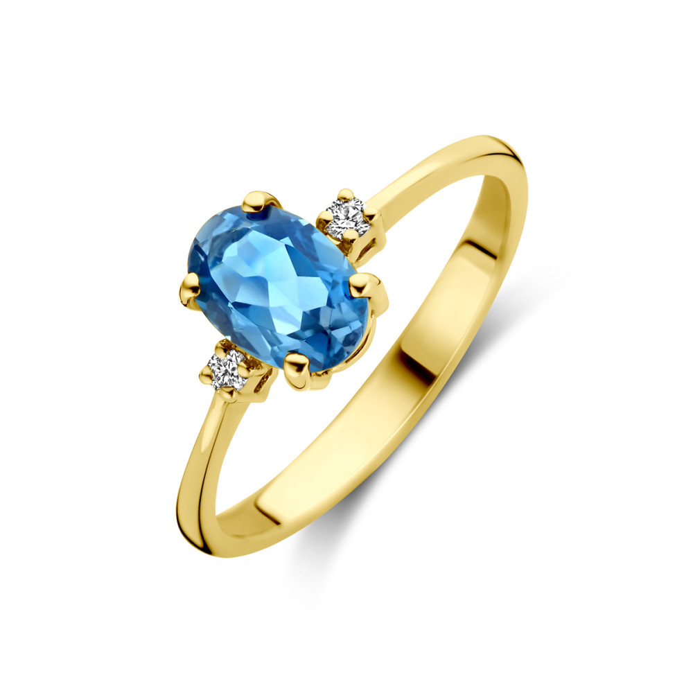 14-karaat-gouden-solitair-ring-met-ovale-london-blue-topaas-en-diamanten