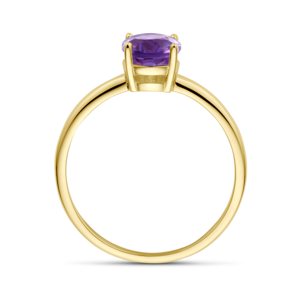 14-karaat-gouden-solitair-ring-met-ovale-paarse-amethist