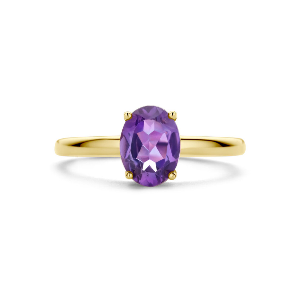 14-karaat-gouden-solitair-ring-met-ovale-paarse-amethist