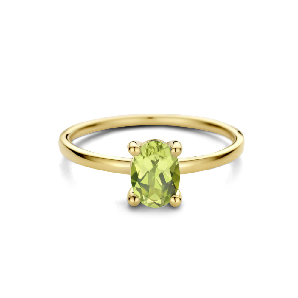 14-karaat-gouden-solitair-ring-met-ovale-peridot