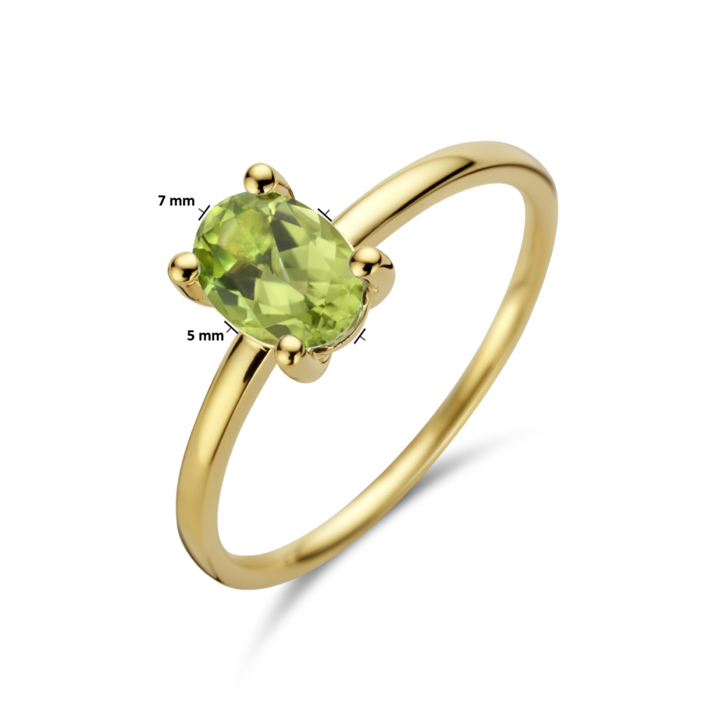 14-karaat-gouden-solitair-ring-met-ovale-peridot