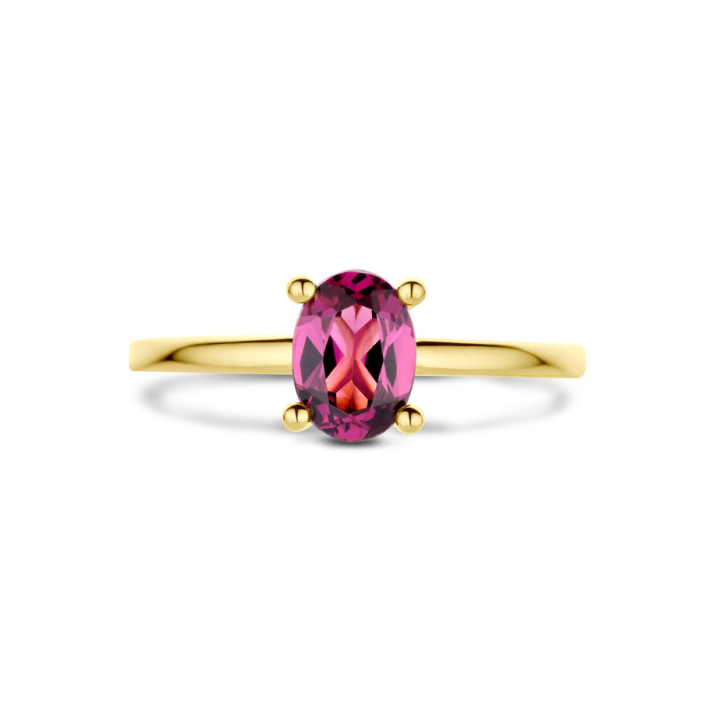 14-karaat-gouden-solitair-ring-met-ovale-roze-rhodoliet