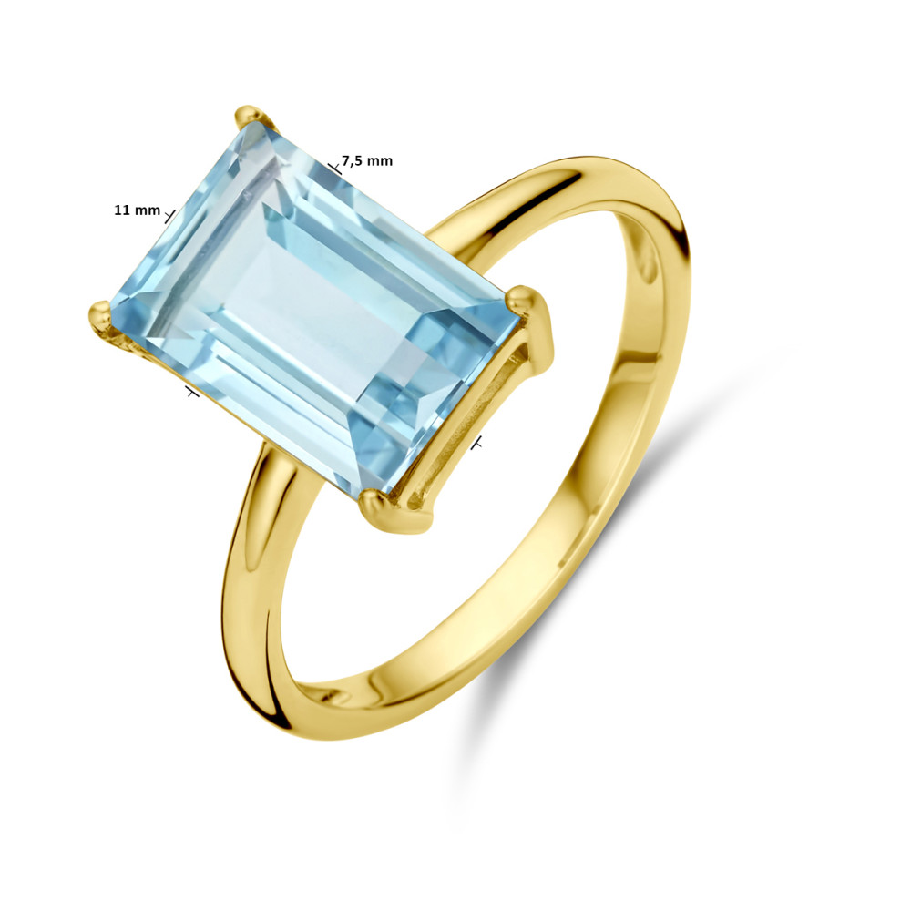 14-karaat-gouden-solitair-ring-met-rechthoekige-blauwe-topaas