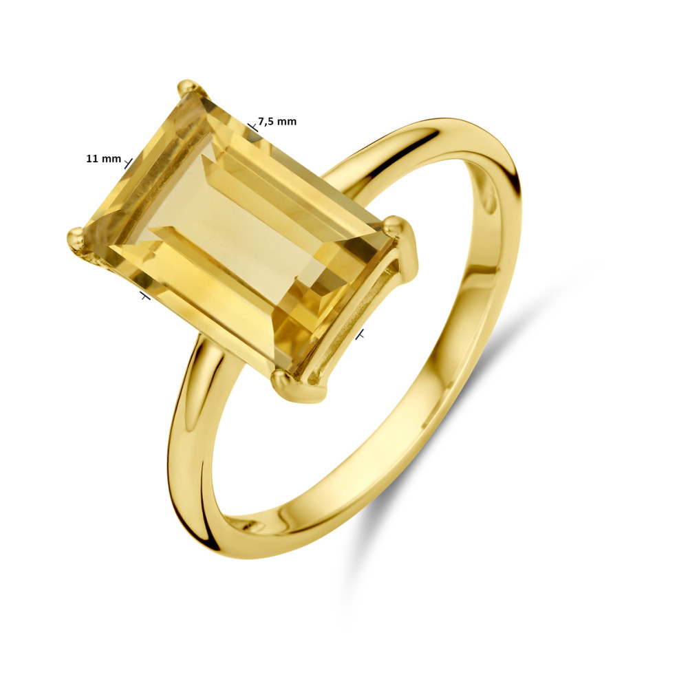 14-karaat-gouden-solitair-ring-met-rechthoekige-gele-citrien