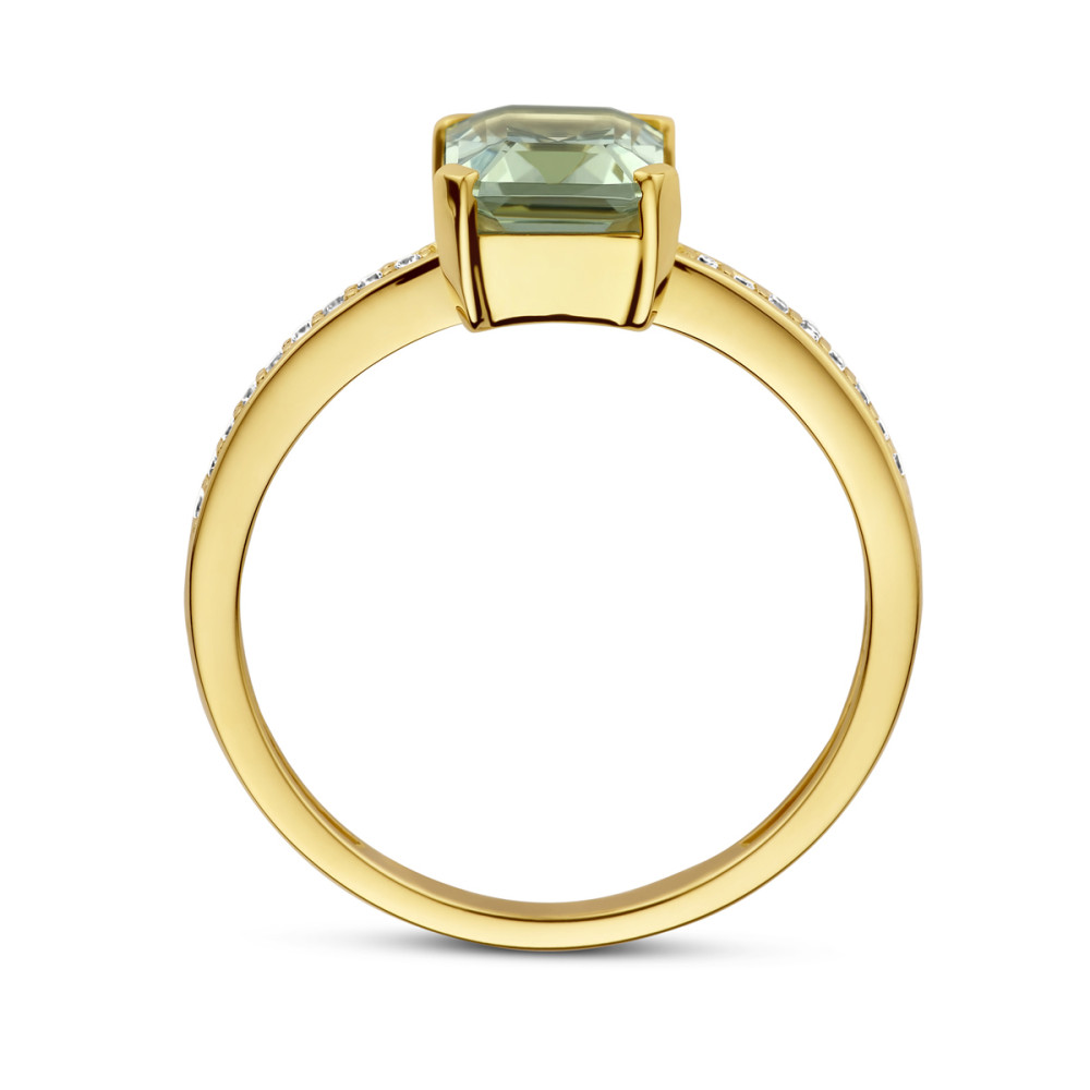 14-karaat-gouden-solitair-ring-met-rechthoekige-groene-amethist-en-diamanten