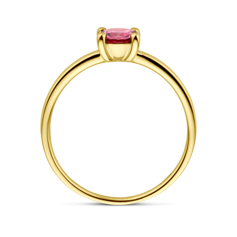 14-karaat-gouden-solitair-ring-met-ronde-roze-rhodoliet