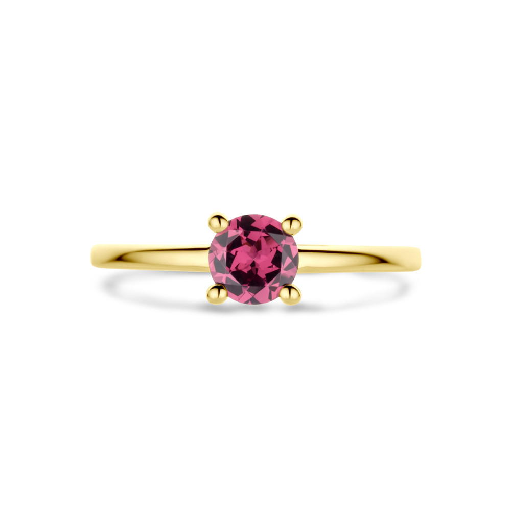 14-karaat-gouden-solitair-ring-met-ronde-roze-rhodoliet