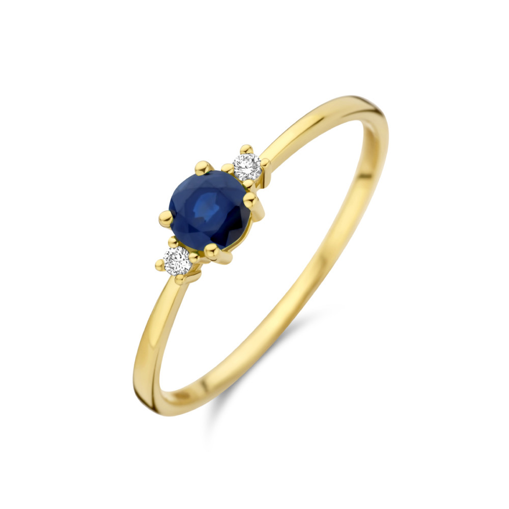 14-karaat-gouden-solitair-ring-met-saffier-en-diamanten