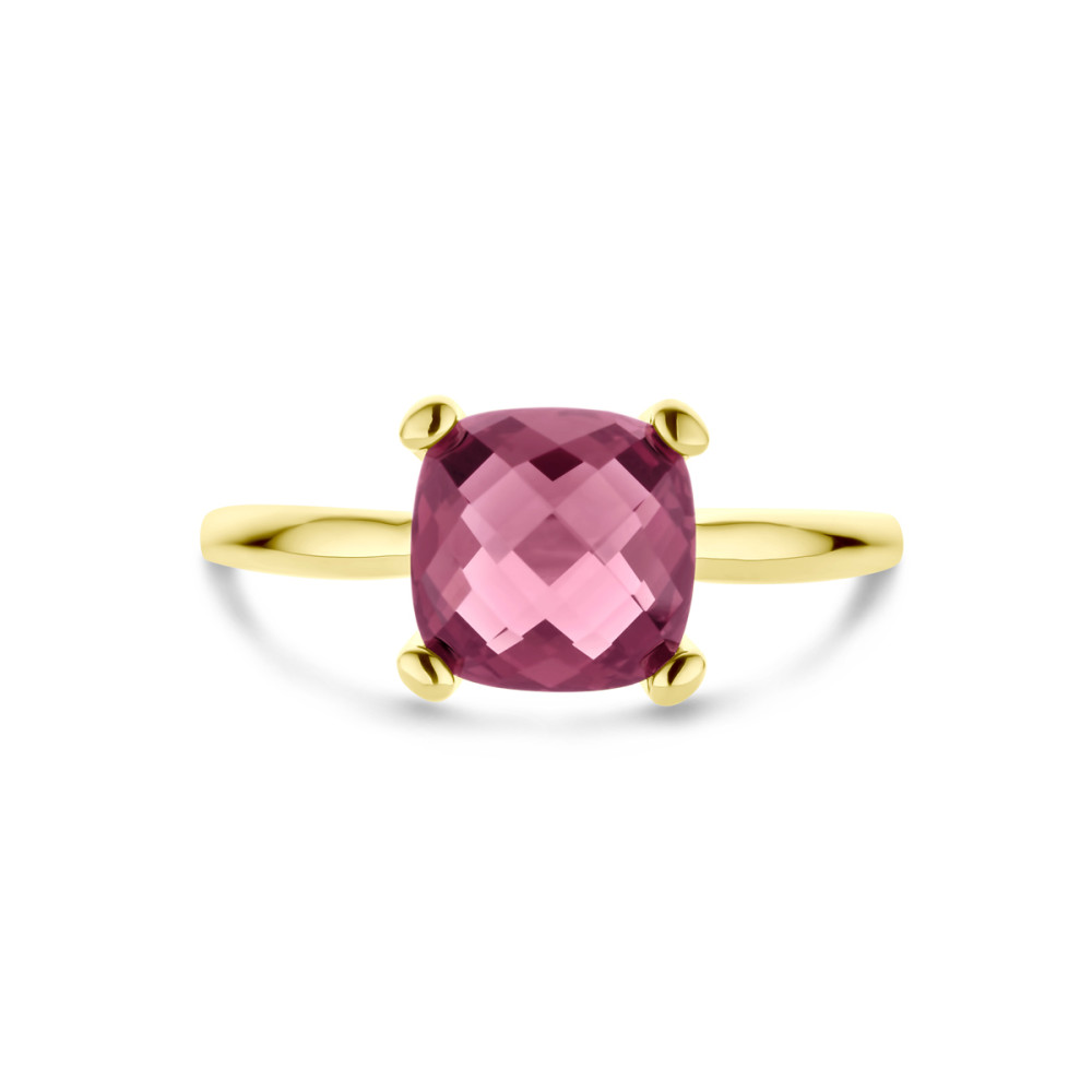 14-karaat-gouden-solitair-ring-met-vierkante-roze-rhodoliet