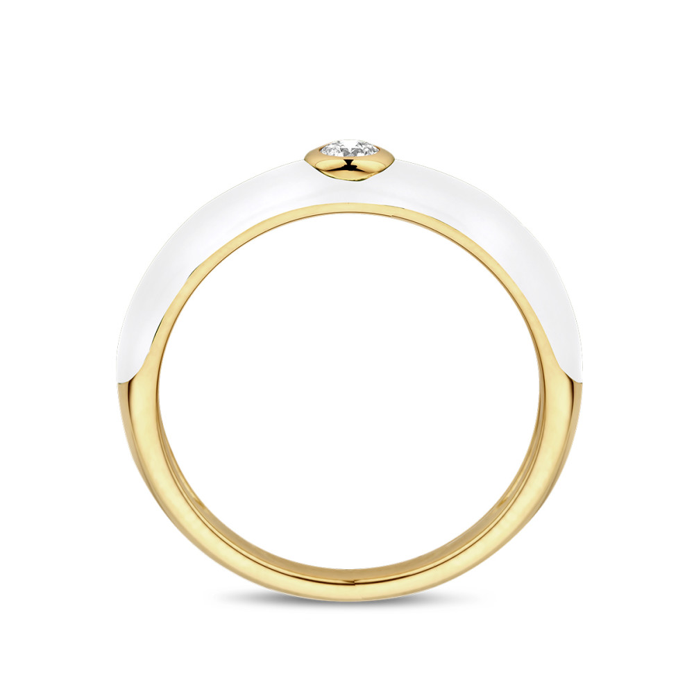 14-karaat-gouden-solitair-ring-met-wit-emaille-en-diamant