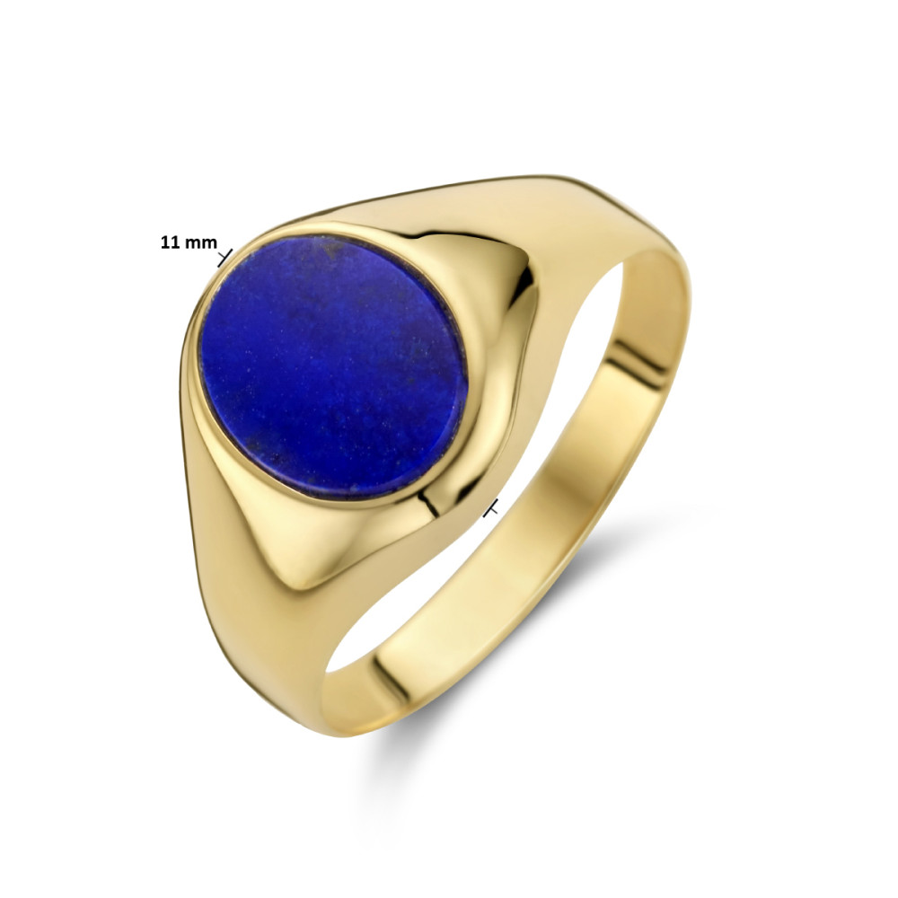 14-karaat-gouden-zegelring-met-ovale-blauwe-lapis-lazuli