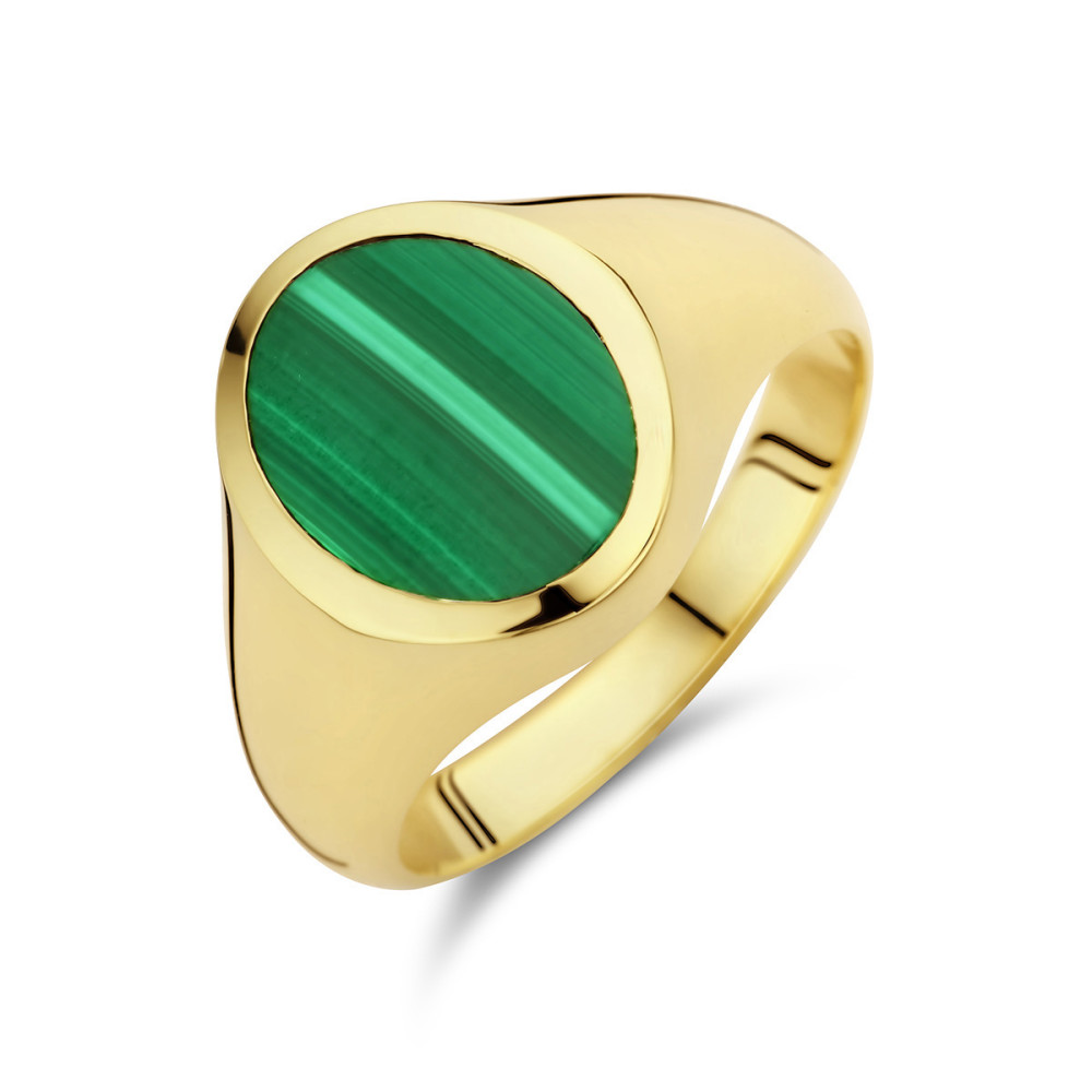 14-karaat-gouden-zegelring-met-ovale-malachietsteen