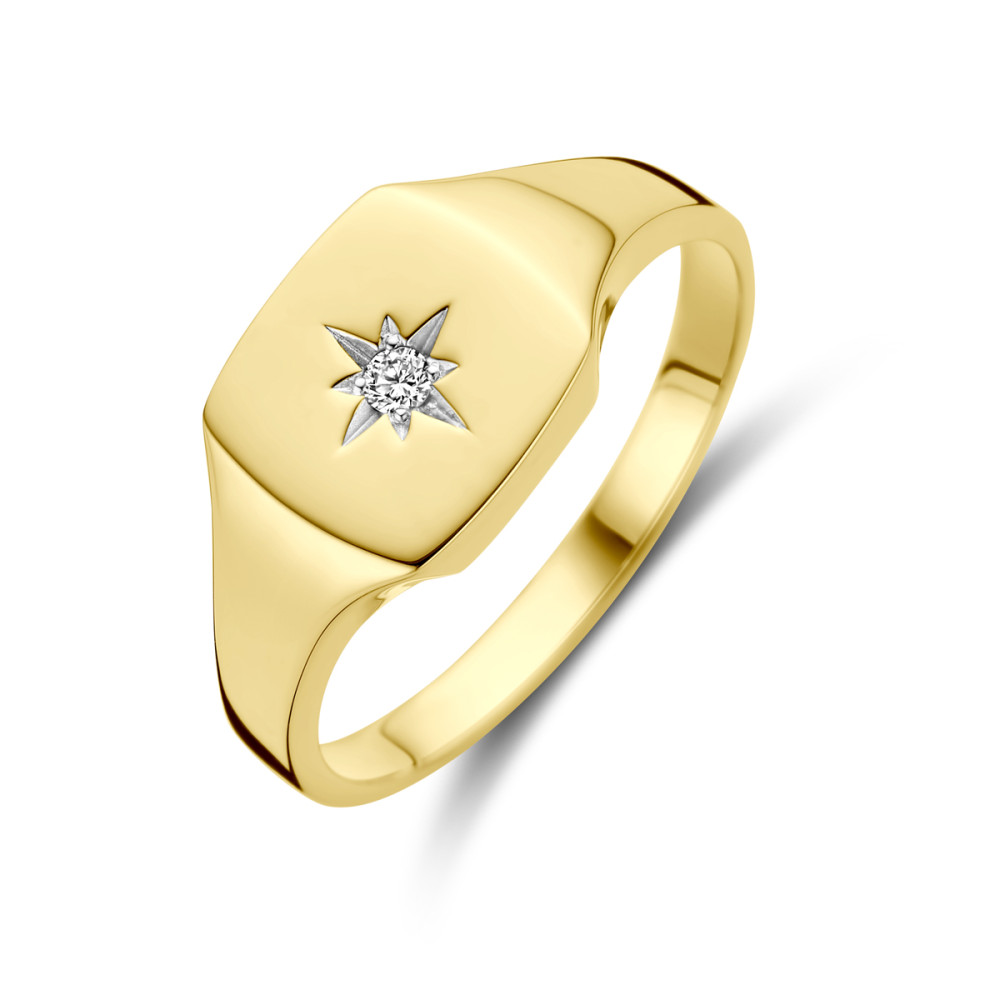 14-karaat-gouden-zegelring-met-ster-diamant