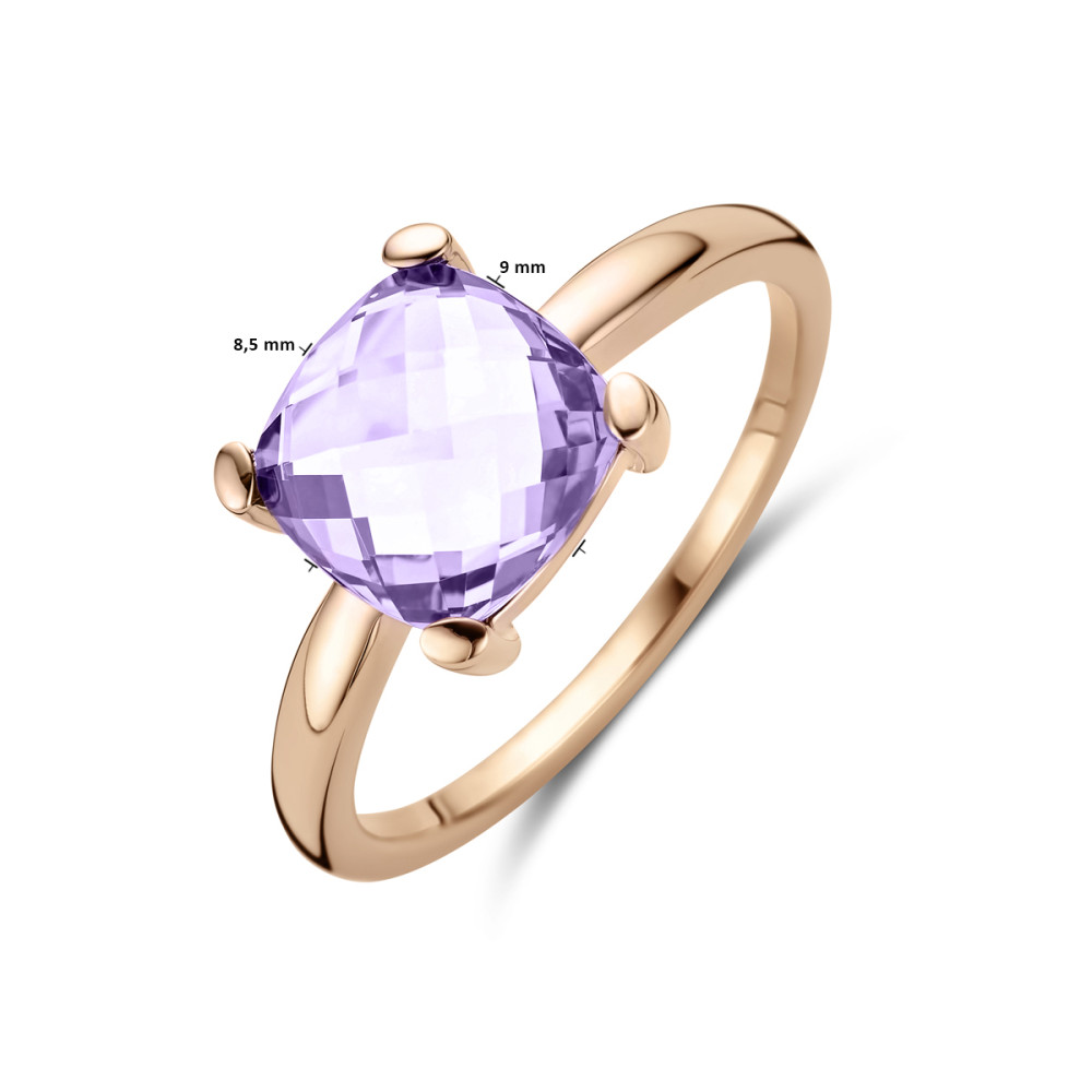 14-karaat-rosegouden-solitair-ring-met-vierkante-paarse-amethist