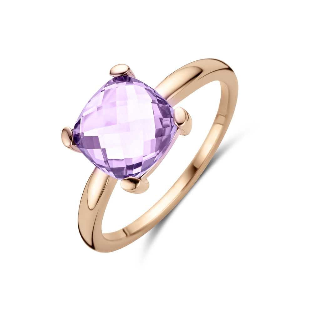 14-karaat-rosegouden-solitair-ring-met-vierkante-paarse-amethist