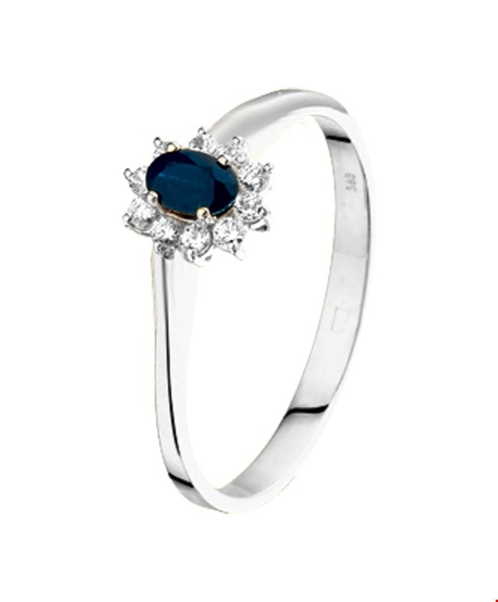 14-karaat-witgouden-halo-ring-met-ovale-blauwe-saffier-en-zirkonia