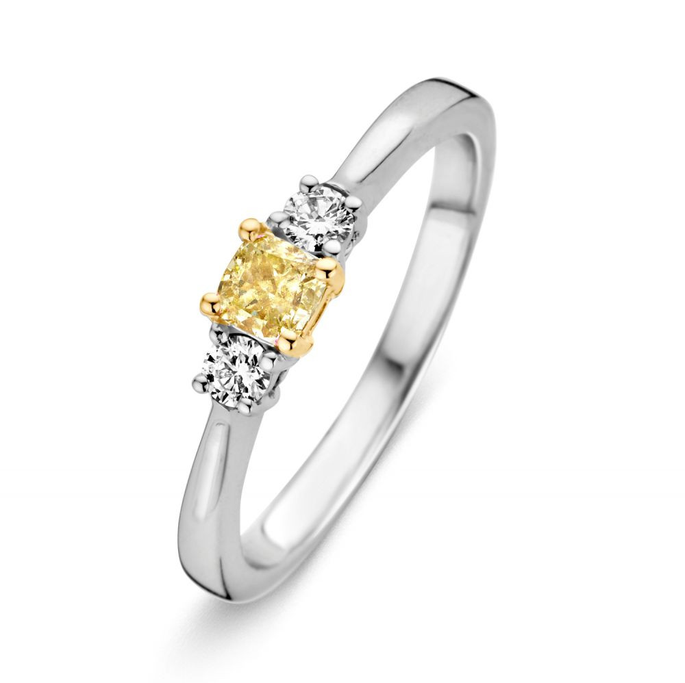 14-karaat-witgouden-ring-met-gele-diamant-en-zijstenen
