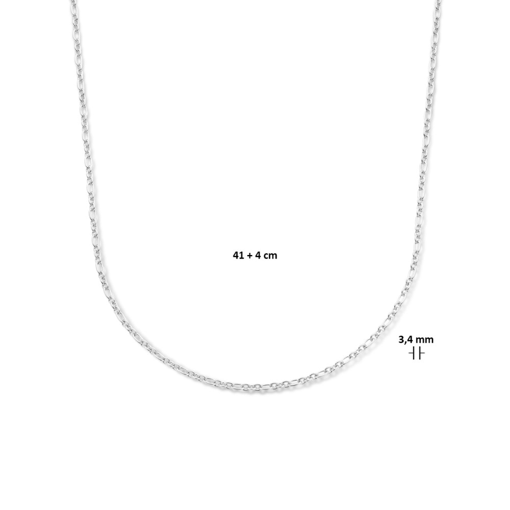 anker-3-4-mm-schakelcollier-gerhodineerd-zilver-lengte-verstelbaar-41-45-cm