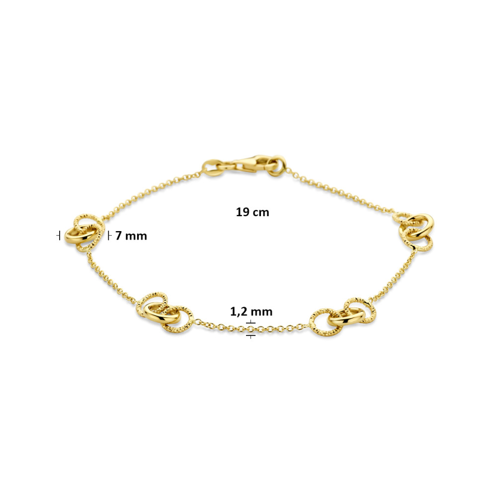 armband-14-karaat-goud-met-hangers-van-verbonden-cirkels-1-2-mm-breedte-lengte-19-cm