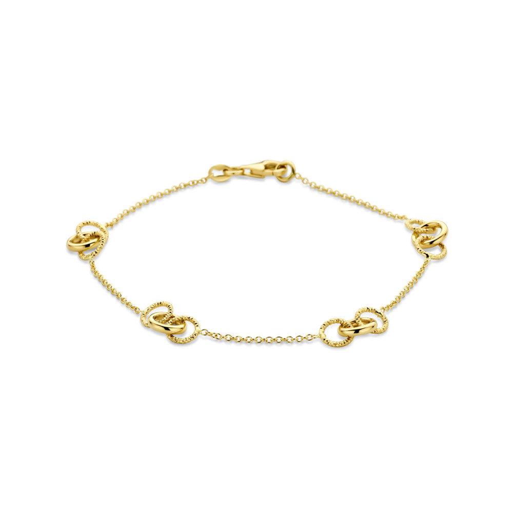 armband-14-karaat-goud-met-hangers-van-verbonden-cirkels-1-2-mm-breedte-lengte-19-cm
