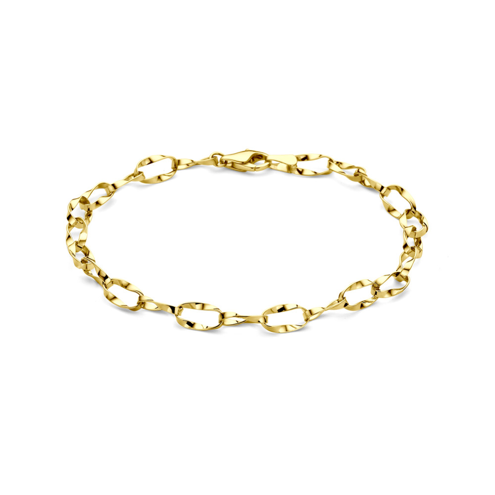 armband-14-karaat-goud-ovale-gedraaide-schakels-5-mm-breedte-lengte-19-cm
