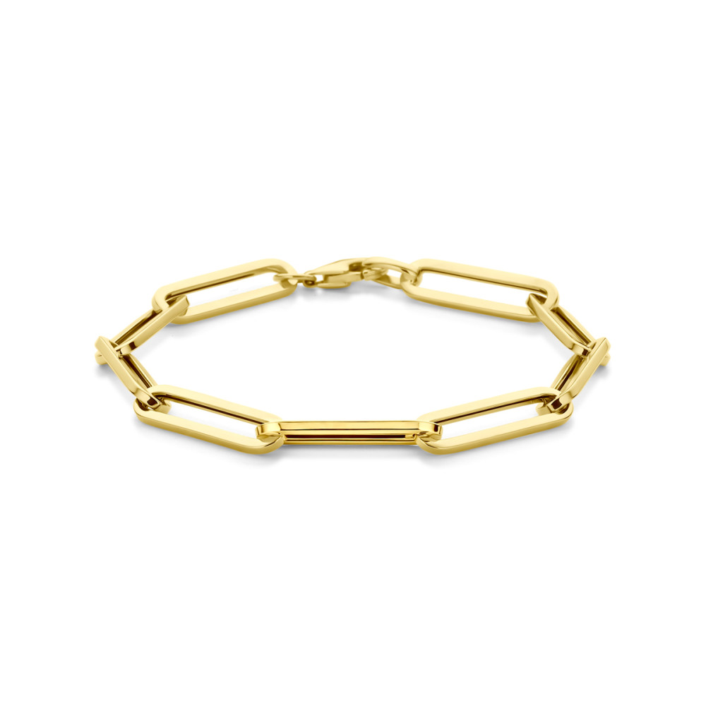 armband-9-karaat-goudkleurig-paperclip-schakels-glanzend-6-mm-breedte-lengte-19-cm