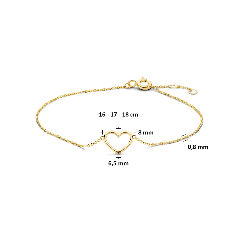 armband-met-hartjes-hanger-9-karaat-goudkleurig-lengte-16-17-18-cm