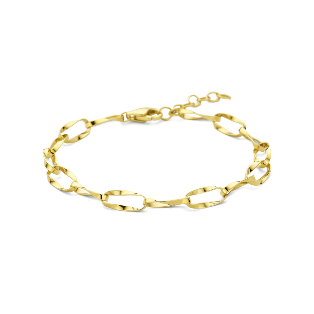 armband-ovaal-gedraaide-ankerschakels-glanzend-14-karaat-goud-5-3-mm-breedte-lengte-16-19-cm