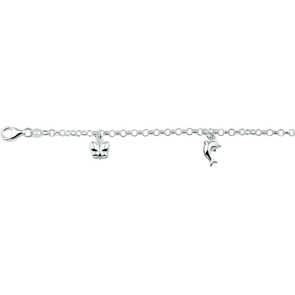 bedelarmband-voor-kinderen-jasseron-zilver-gerhodineerd-glanzend-dolfijn-en-vlinder-lengte-15-cm