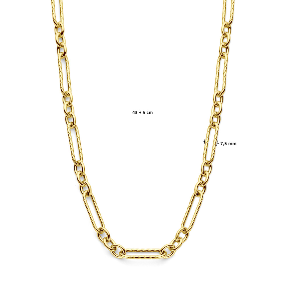 bewerkte-paperclipschakel-7-5-mm-schakelcollier-goud-op-zilver-lengte-verstelbaar-43-48-cm