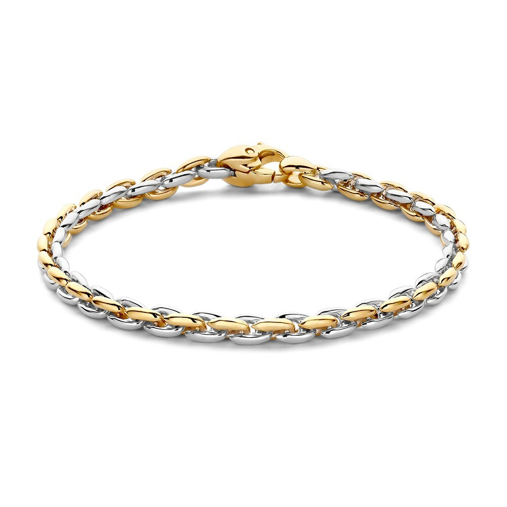 bicolor-14-karaat-schakelarmband-met-een-verbonden-gouden-en-witgouden-schakelband-lengte-19-cm