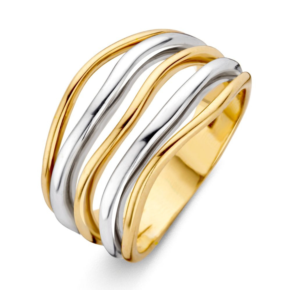 bicolor-crossover-ring-van-14-karaat-goud-en-witgoud-met-golvend-ontwerp