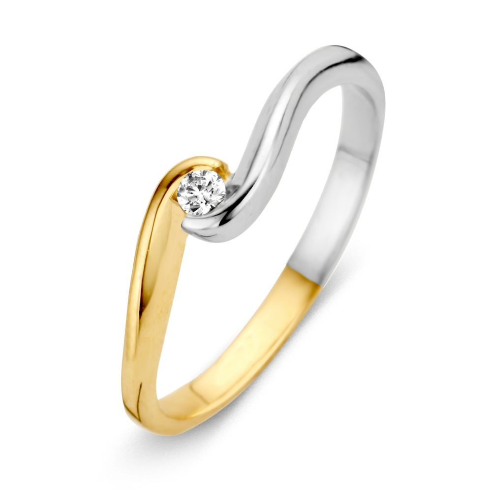 bicolor-solitair-ring-met-vloeiende-curve-en-centrale-diamant