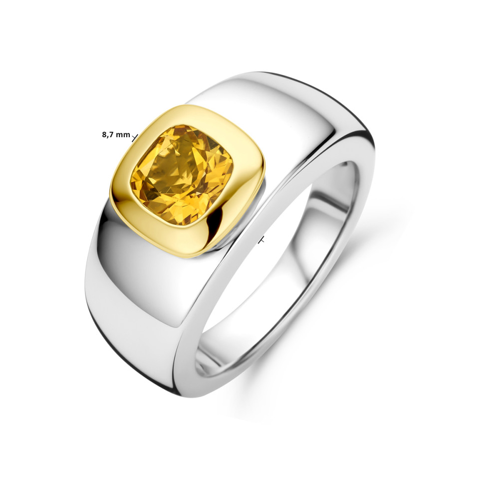 bicolor-statement-ring-van-zilver-en-14-karaat-goud-brede-band-met-gele-citrien