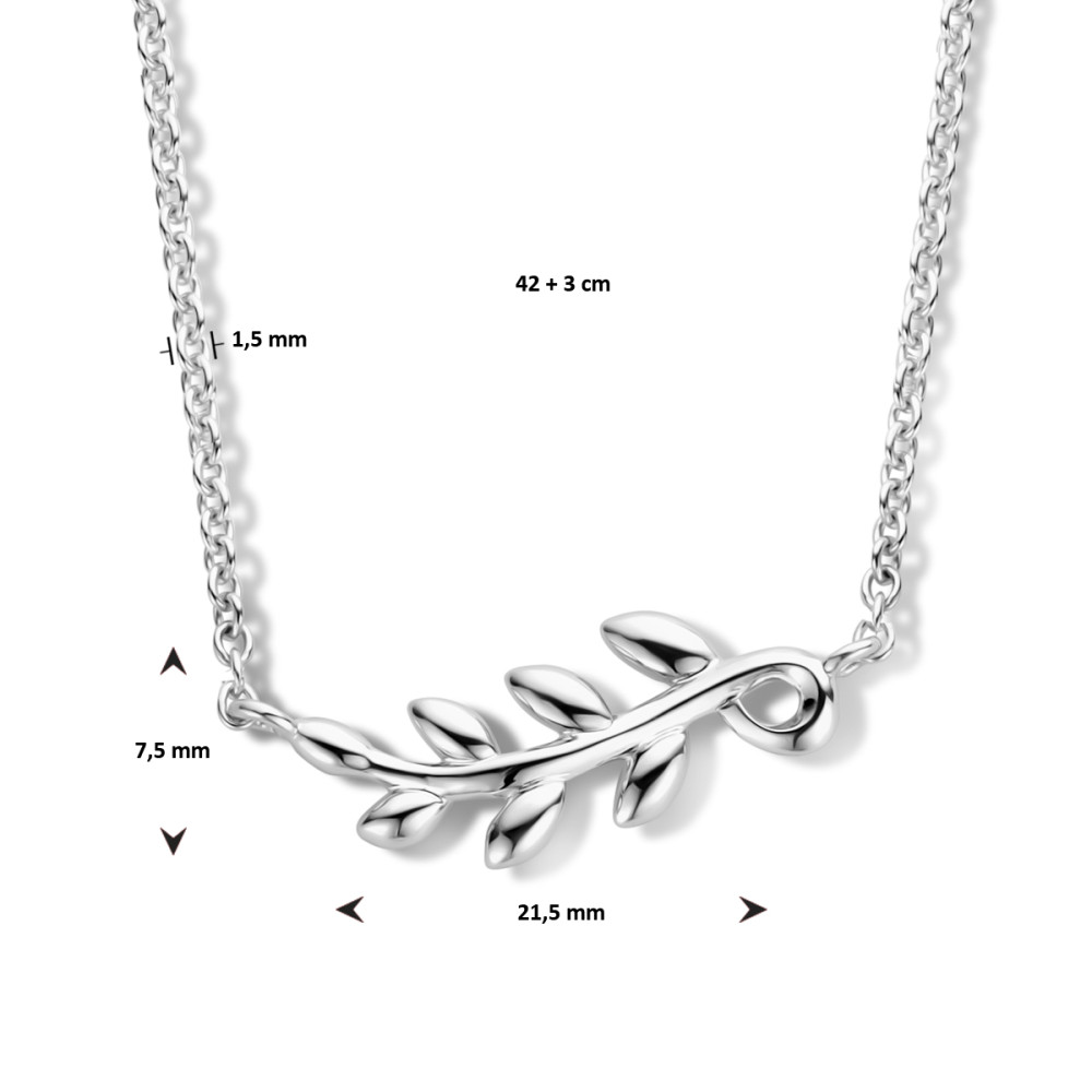 bladvormige-collier-met-hanger-zilver-lengte-verstelbaar-42-45-cm