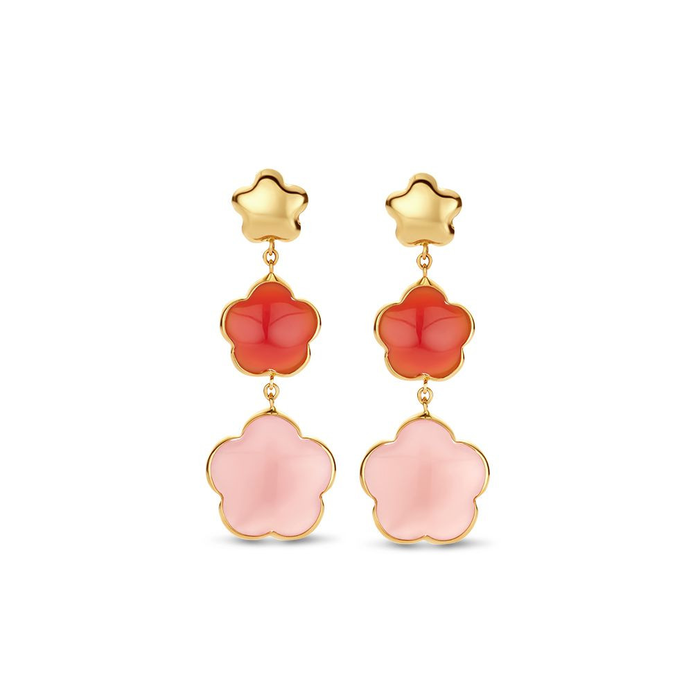 bloem-oorstekers-carneool-chalcedoon-14-karaat-goud