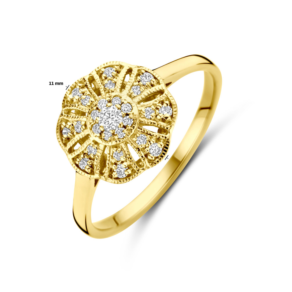 bloemvormige-ring-14-karaat-goud-met-0-22-crt-diamanten-11-mm-breedte