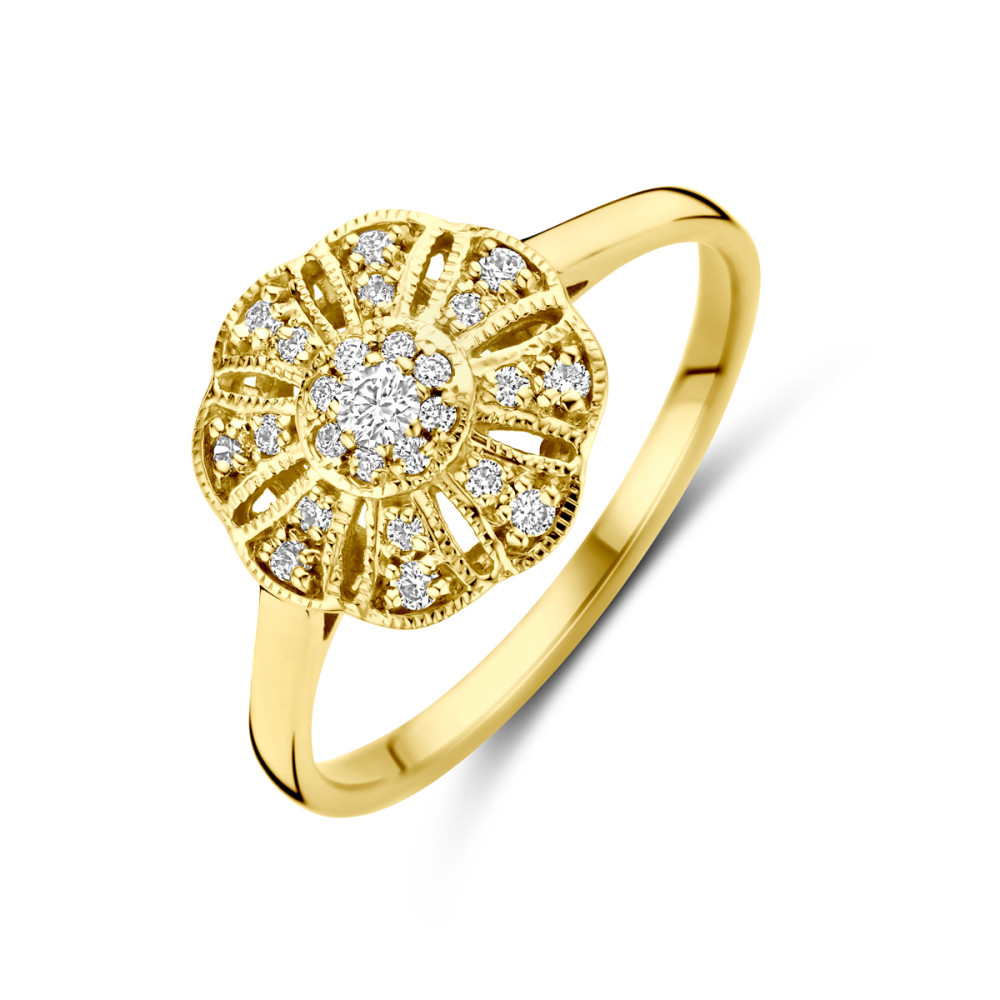 bloemvormige-ring-14-karaat-goud-met-0-22-crt-diamanten-11-mm-breedte