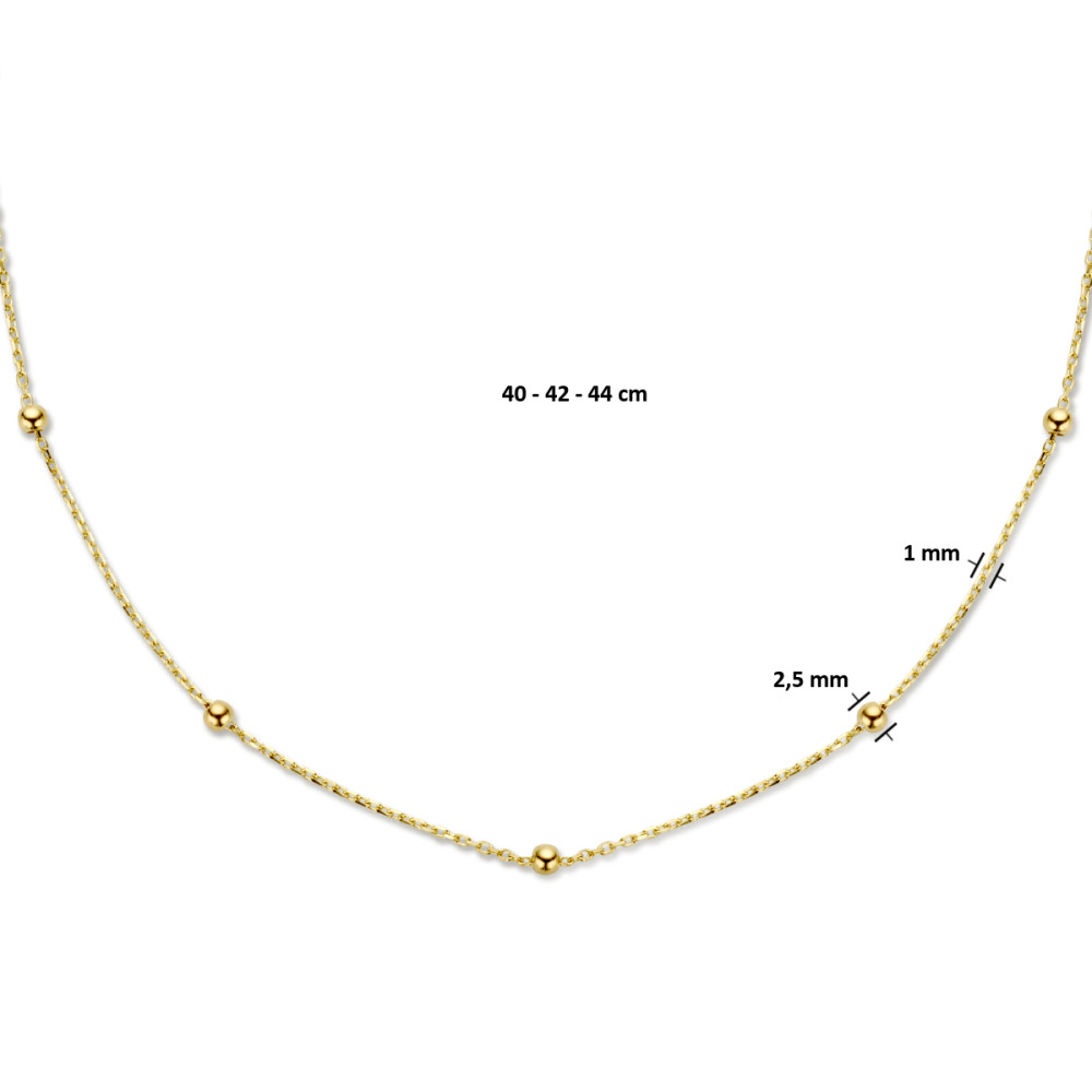 bolletjes-2-5-mm-collier-goud-zonder-hanger-lengte-verstelbaar-40-44-cm