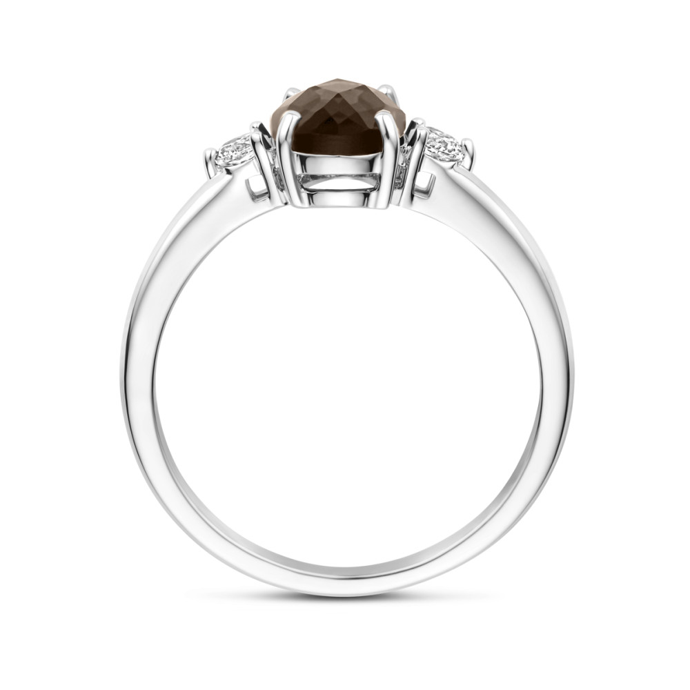 bruine-rookkwarts-ring-zilver-en-ronde-transparante-zirkonia-8-mm-breedte