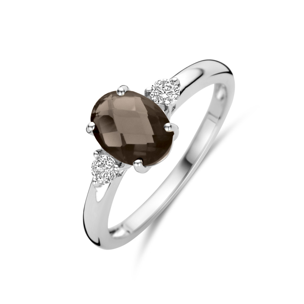 bruine-rookkwarts-ring-zilver-en-ronde-transparante-zirkonia-8-mm-breedte