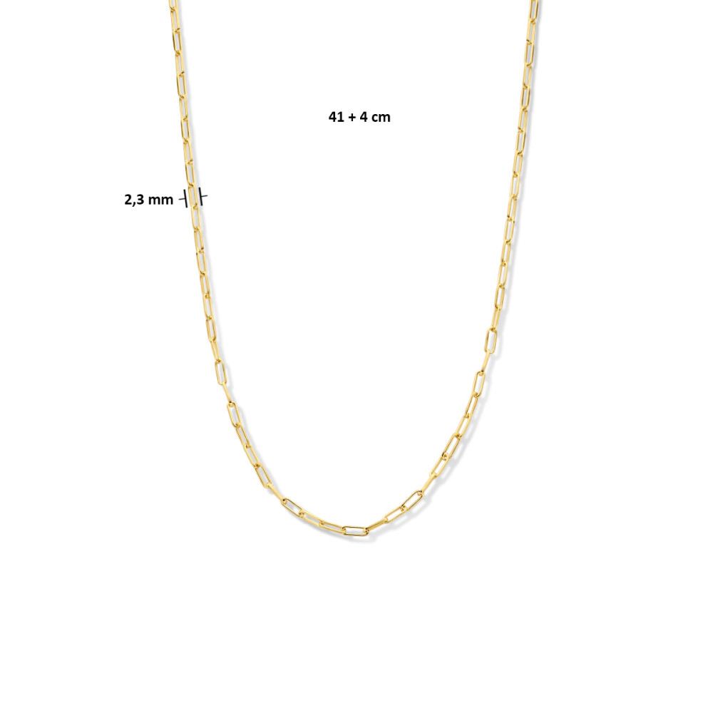 collier-gold-plated-paperclip-schakels-glanzend-2-3-mm-breedte-lengte-41-45-cm