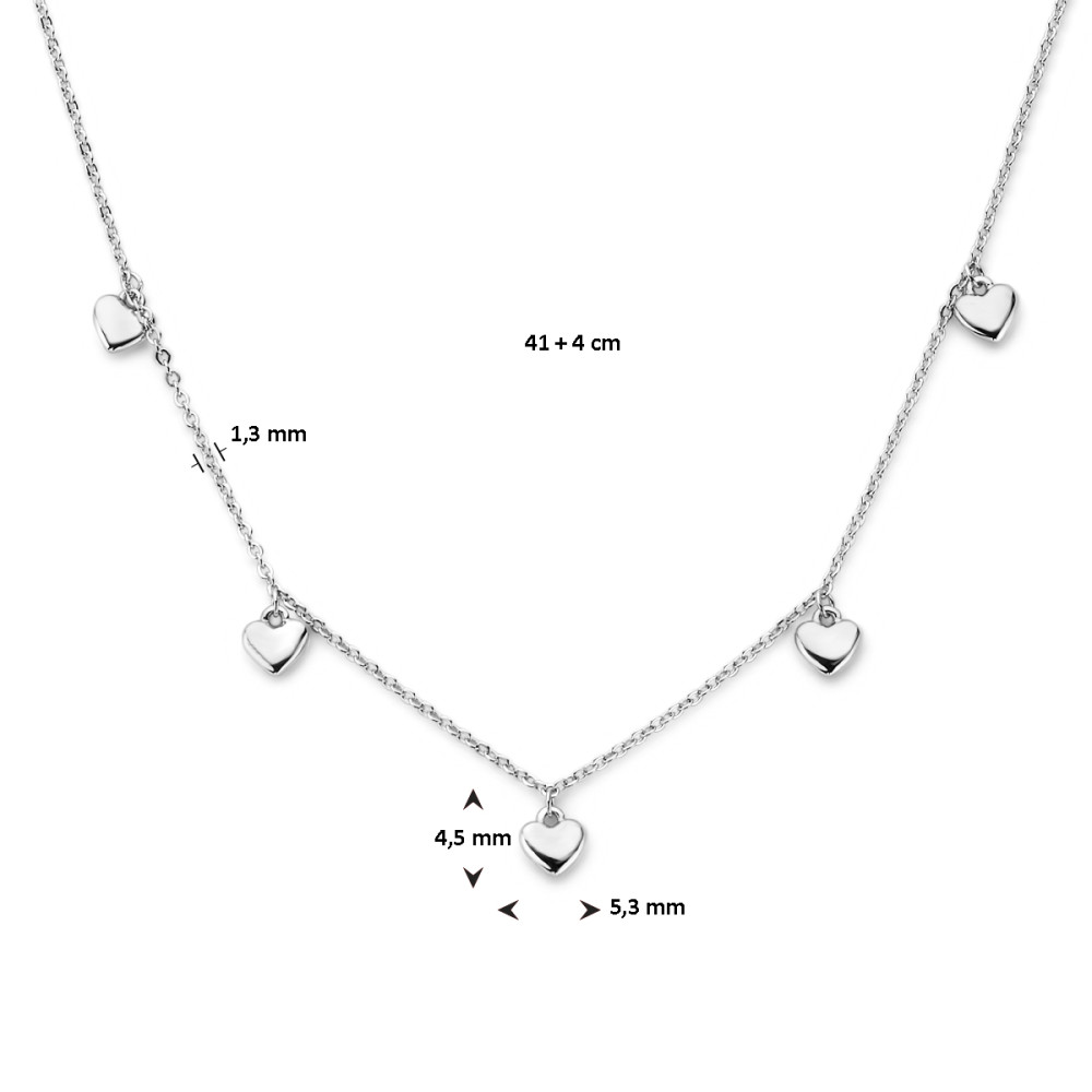 collier-met-hartje-van-gerhodineerd-zilver-schakels-1-3-mm/lengte-41-44-cm