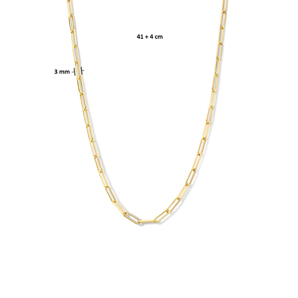 collier-paperclip-schakels-gold-plated-glanzend-3-mm-breedte-lengte-41-45-cm