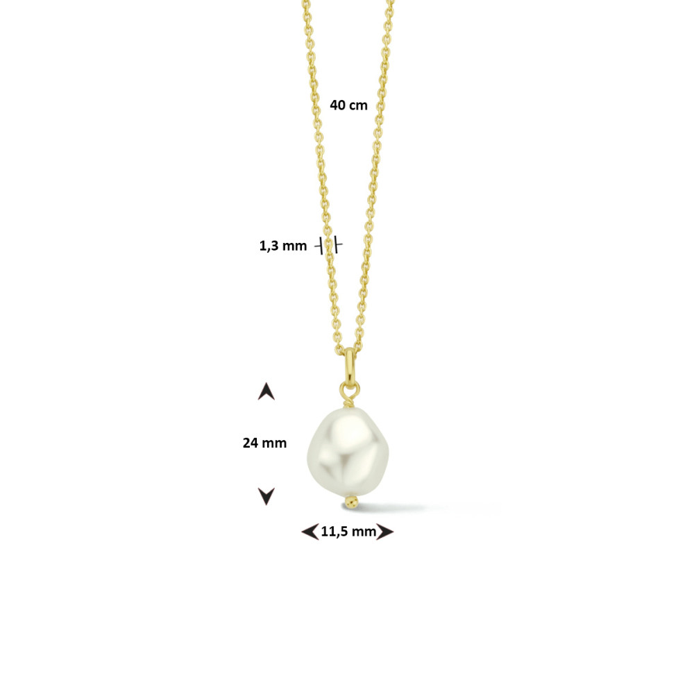 collier-verguld-en-ronde-witte-imitatieparel-hanger-1-3-mm-breedte-lengte-40-cm